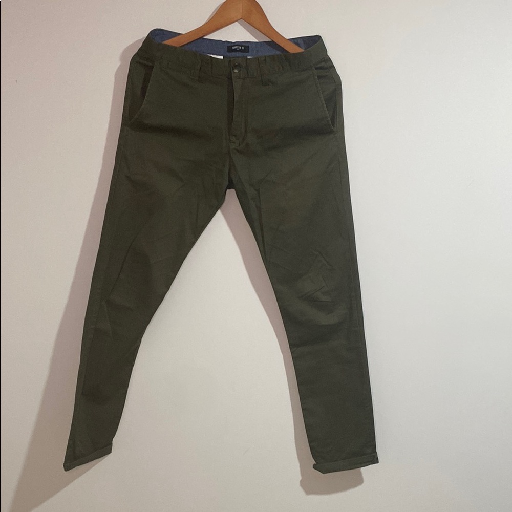 Forever 21 Green Chinos Slim Fit